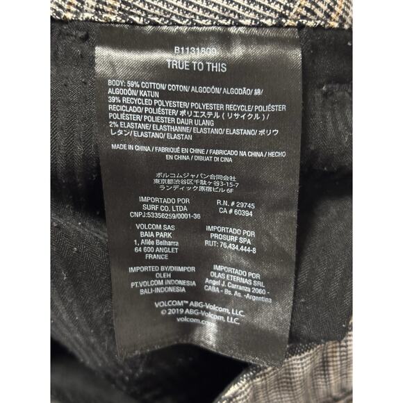 Volcom True To This Women's 28 Plaid Skater Trousers Pants Urban Streetwear - Picture 5 of 9